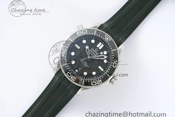 0316 Seamaster Diver 300M ZF 1:1 Best Edition Green Ceramic Green Dial on Green Rubber Strap A TravelReady 7823